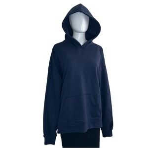 The Narrows Blue Pull Over Hoodie front pocket Cotton Blend Large